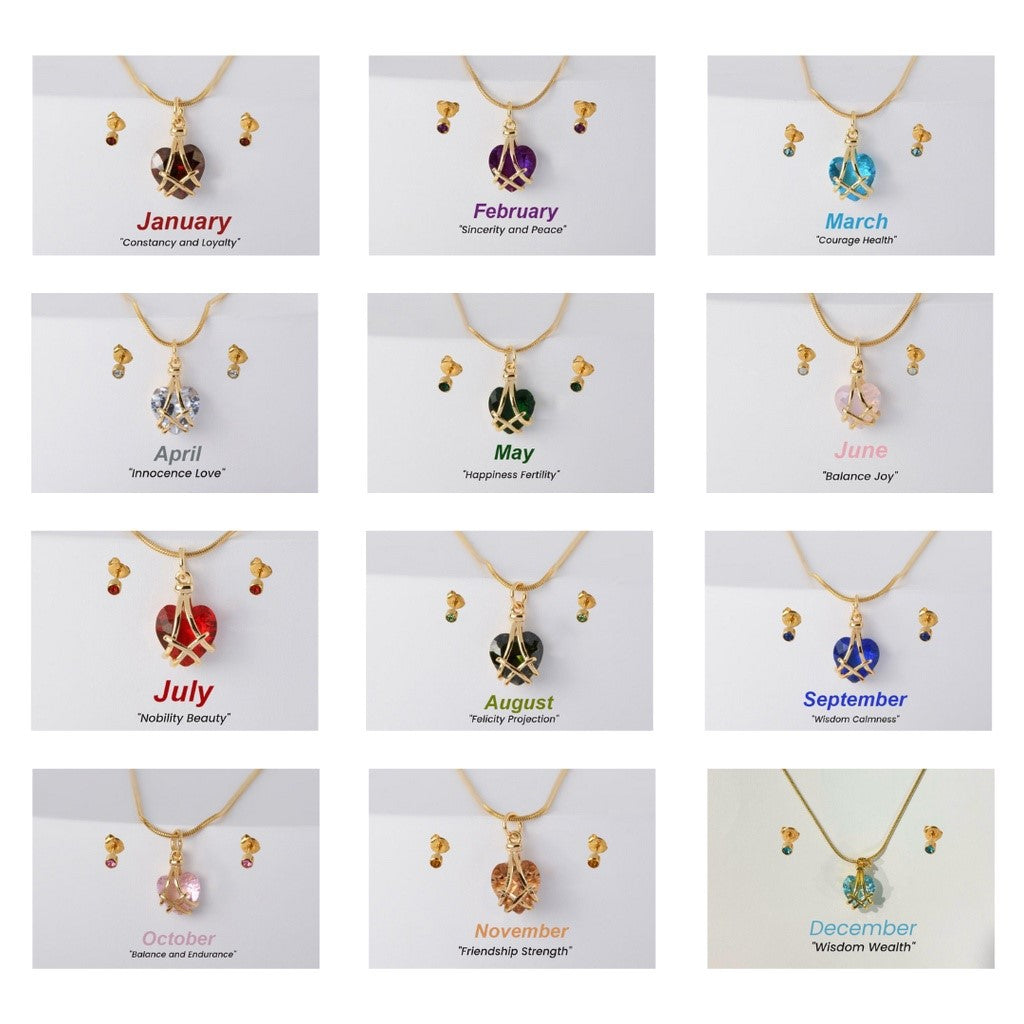 BIRTH MONTH Heart Necklace