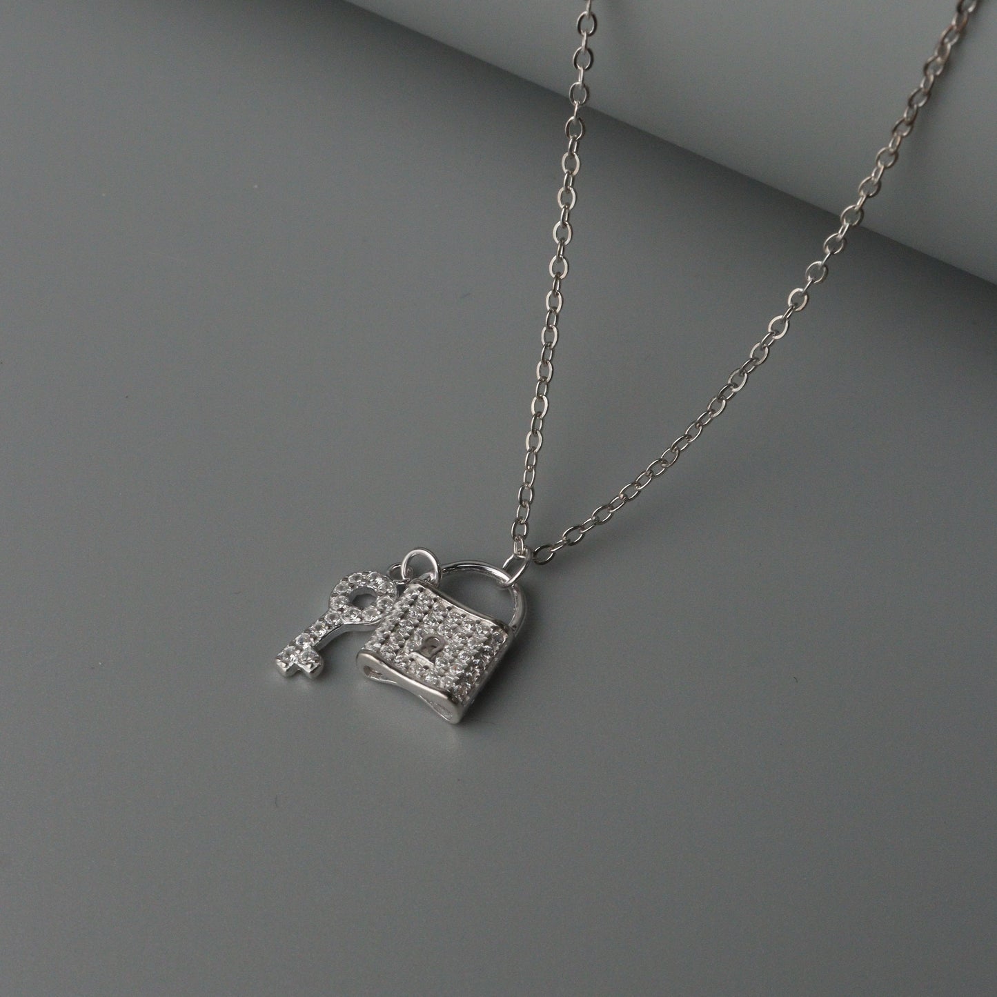 S925 Silver LOCK & KEY Pendant Necklace