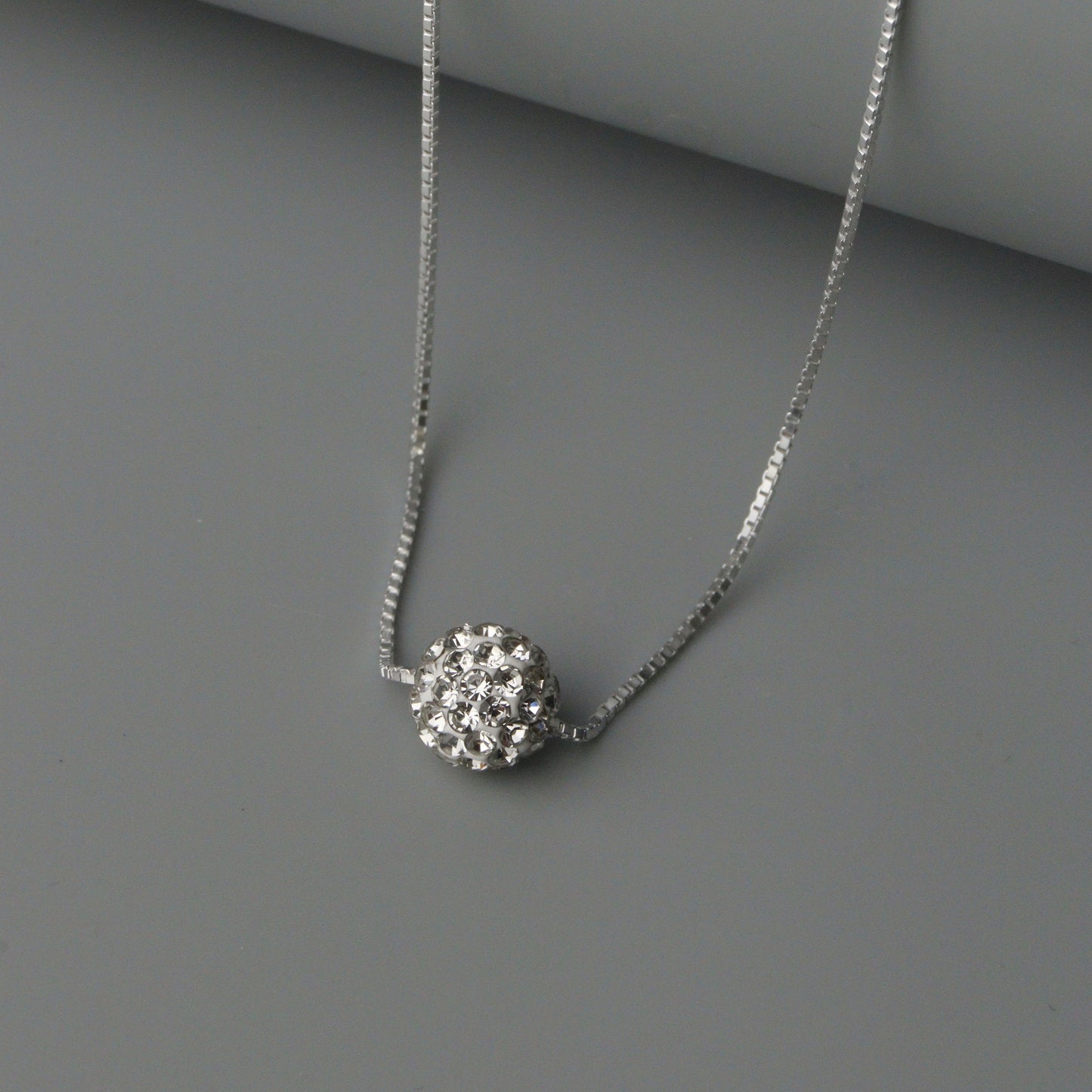 S925 Silver DISCO BALL Necklace