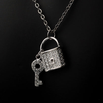 S925 Silver LOCK & KEY Pendant Necklace