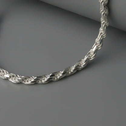 S925 Silver TWISTED ROPE Necklace