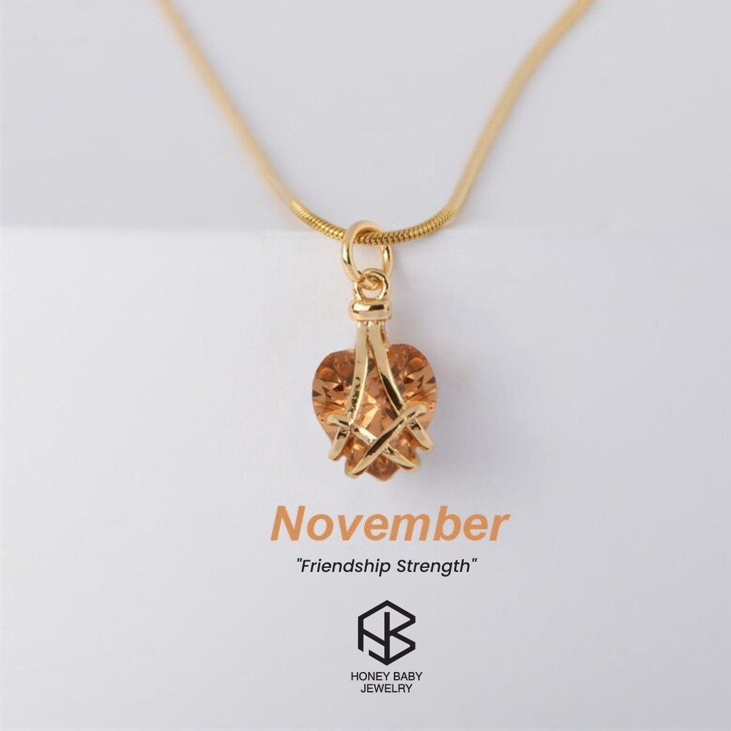 BIRTH MONTH Heart Necklace